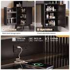 Coiffeuse d'angle de 47" avec miroir LED, plateau en verre, tiroirs de rangement et station de charge