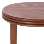 Oval Pine Wood Coffee Table – Brown