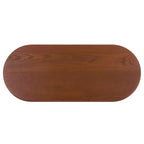 Oval Pine Wood Coffee Table – Brown