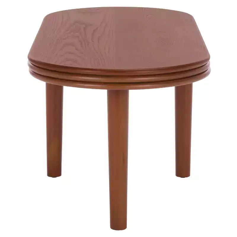 Oval Pine Wood Coffee Table – Brown