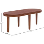 Oval Pine Wood Coffee Table – Brown