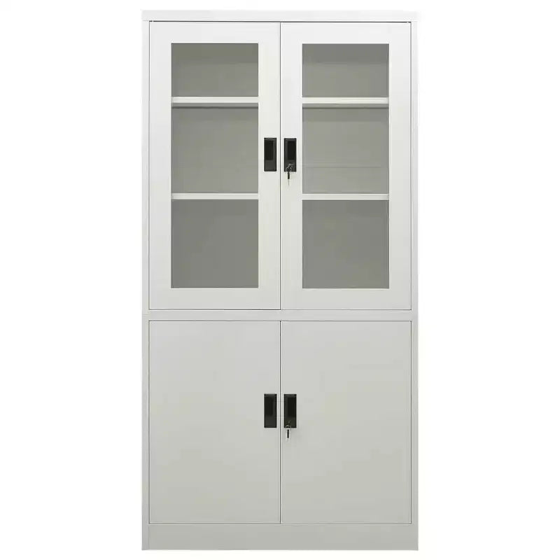 Steel Filing Cabinet with 4 Doors and 3 Shelves