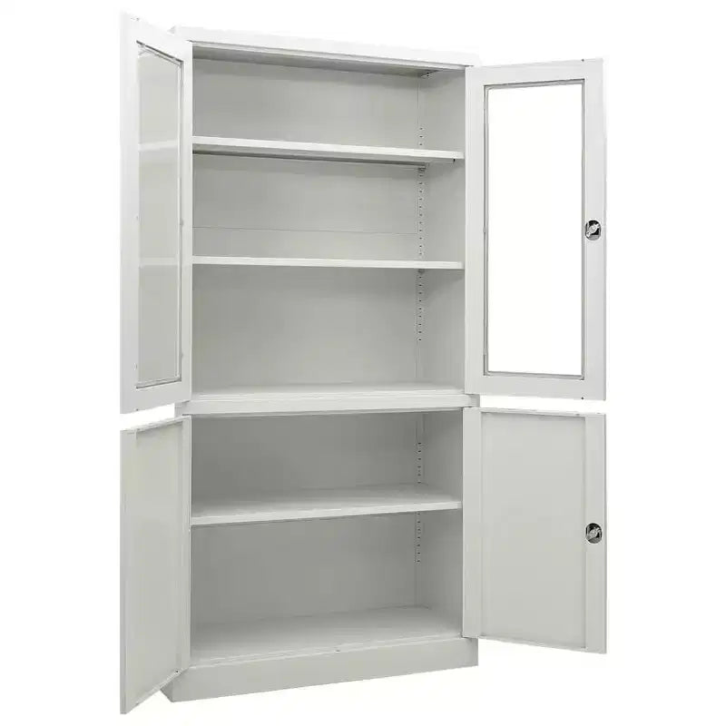 Steel Filing Cabinet with 4 Doors and 3 Shelves