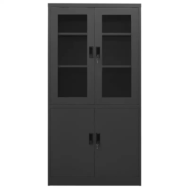 Steel Filing Cabinet with 4 Doors and 3 Shelves