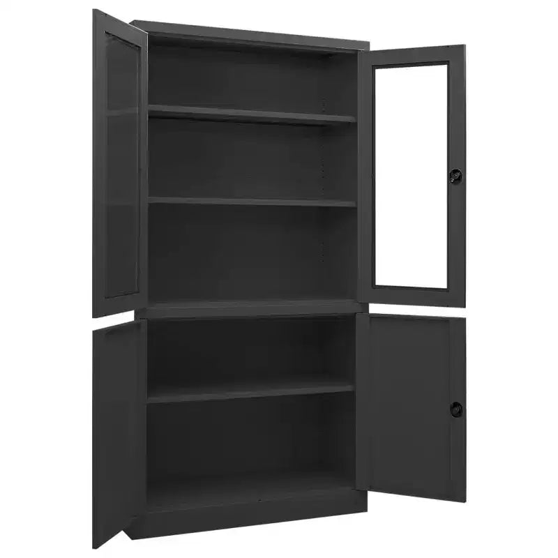 Steel Filing Cabinet with 4 Doors and 3 Shelves