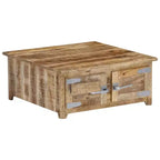 Table basse en manguier massif avec rangement
