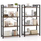 Costway 2PCS 47 Floor Bookcase w/ Shelves Heavy Duty Metal Frame & Anti-Toppling Kits