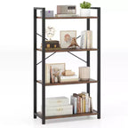 Bibliothèque sur pied à armature métallique à 4 niveaux, lot de 2