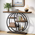 Lantine 47.24 Console able, Industrial 5-Tier Sofa Table Entryway T Table with Storage Shelves for Small Spaces, Hallway, Foyer