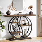 Console industrielle de 119 cm avec 5 étagères de rangement