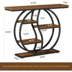 Console industrielle de 119 cm avec 5 étagères de rangement