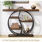 Console industrielle de 119 cm avec 5 étagères de rangement