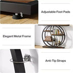 Console industrielle de 119 cm avec 5 étagères de rangement