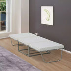 Pouf pliant 2-en-1, lit d'appoint convertible avec coussins rembourrés en mousse, gris