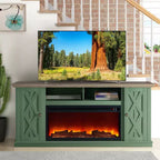Meuble TV avec cheminée électrique autoportante de 173 cm pour téléviseurs jusqu'à 198 cm