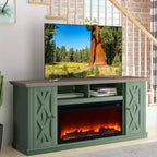 Meuble TV avec cheminée électrique autoportante de 173 cm pour téléviseurs jusqu'à 198 cm