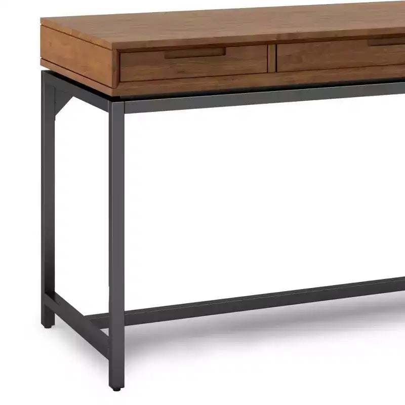 Mid-Century Writing Desk with Drawers and Keyboard Tray