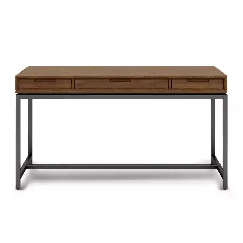 Mid-Century Writing Desk with Drawers and Keyboard Tray