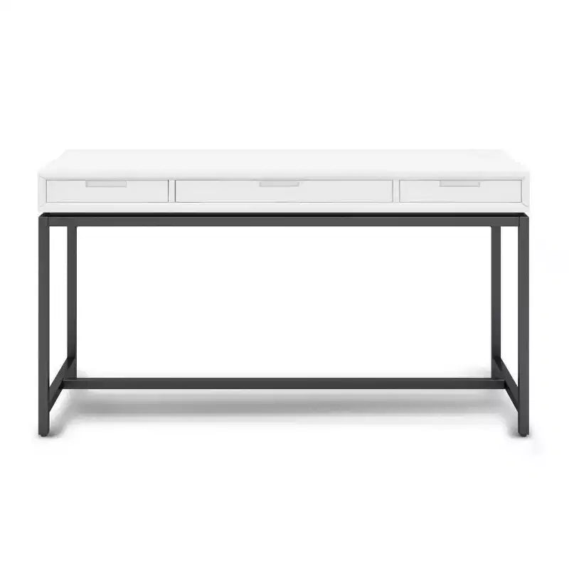 Mid-Century Writing Desk with Drawers and Keyboard Tray