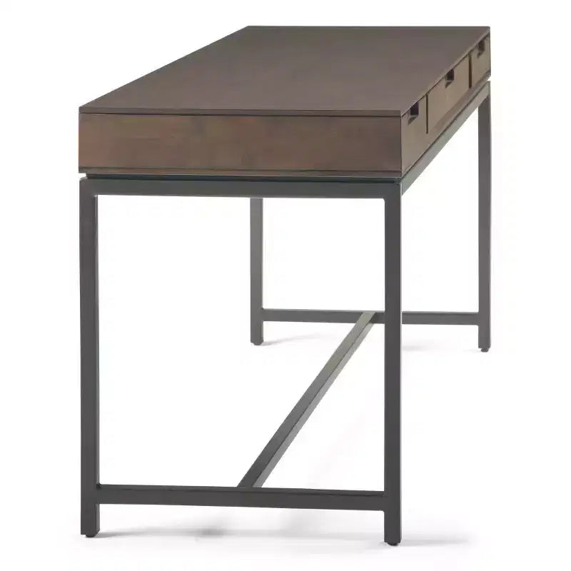 Mid-Century Writing Desk with Drawers and Keyboard Tray