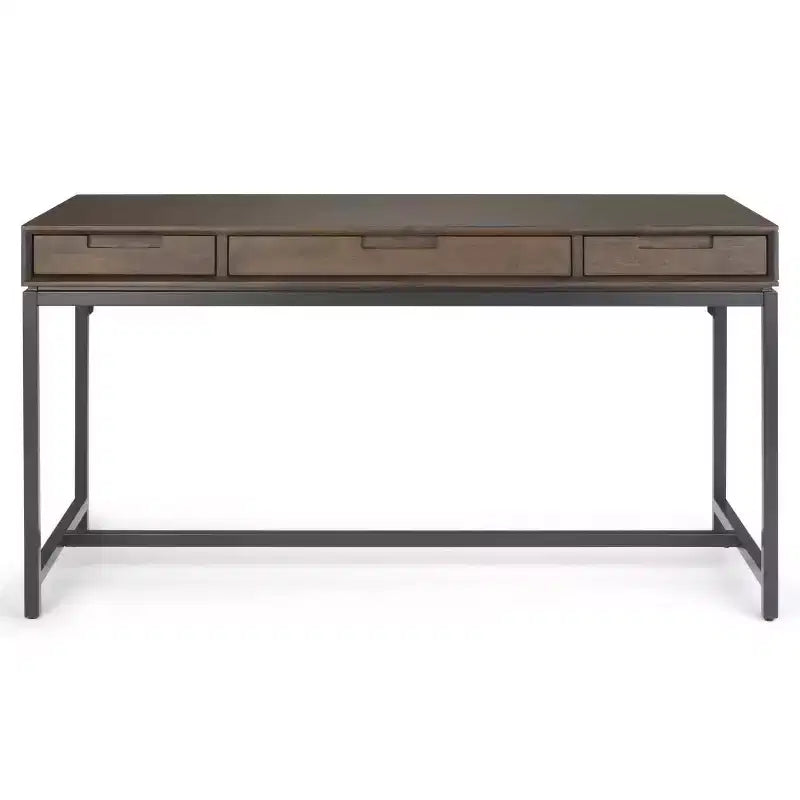 Mid-Century Writing Desk with Drawers and Keyboard Tray