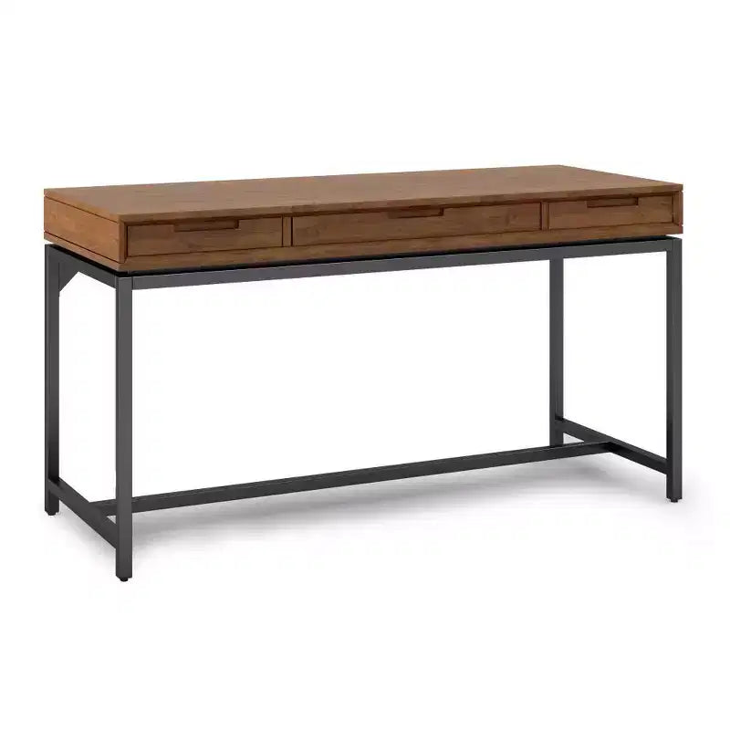 Mid-Century Writing Desk with Drawers and Keyboard Tray